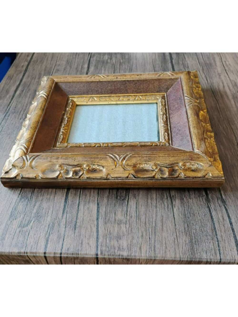 Vintage Ornate Gold Tone 13" Wood Picture Frame, 5x7 Opening, Carved Photo Frame - Picture 2 of 13